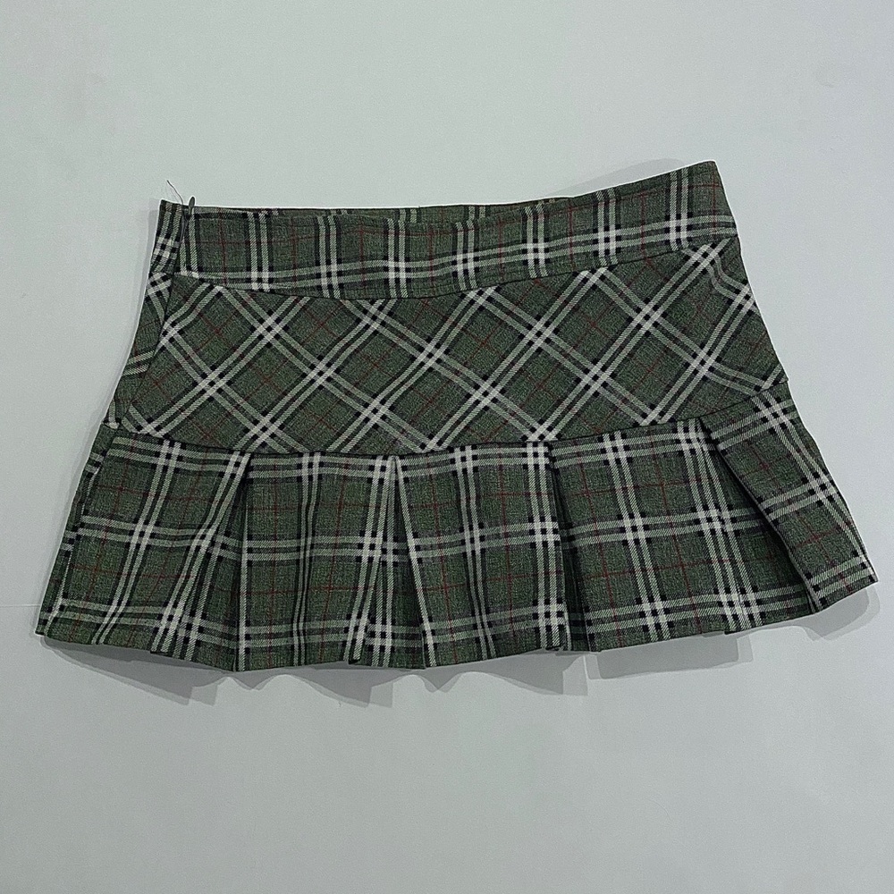 Plaid school girl ruffle pleated skirt